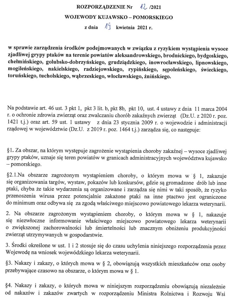Rozporządzenie Wojewody Kujawsko-Pomorskiego