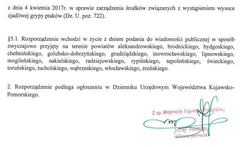 Rozporządzenie Wojewody Kujawsko-Pomorskiego